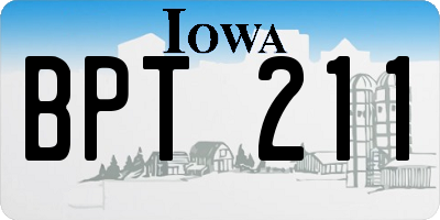 IA license plate BPT211