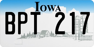 IA license plate BPT217