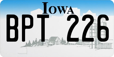 IA license plate BPT226