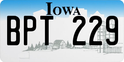 IA license plate BPT229