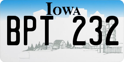 IA license plate BPT232