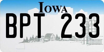 IA license plate BPT233
