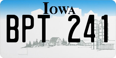 IA license plate BPT241