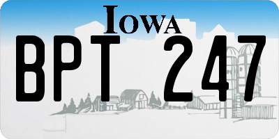 IA license plate BPT247