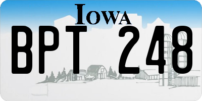 IA license plate BPT248