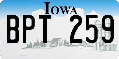IA license plate BPT259