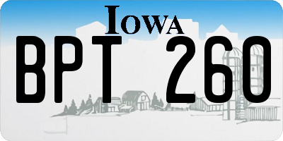 IA license plate BPT260