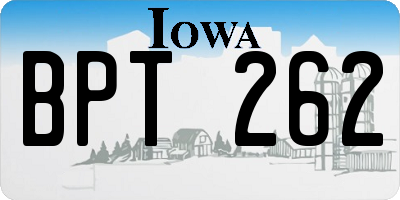 IA license plate BPT262