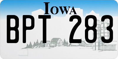 IA license plate BPT283