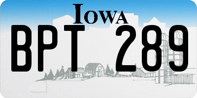 IA license plate BPT289