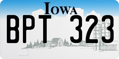 IA license plate BPT323