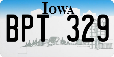IA license plate BPT329