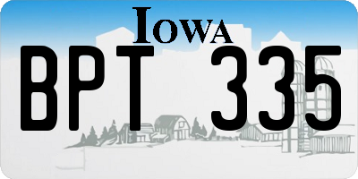 IA license plate BPT335
