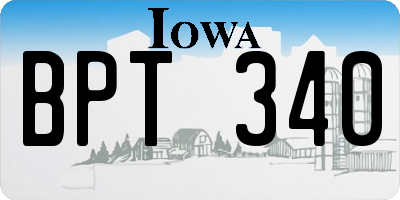IA license plate BPT340