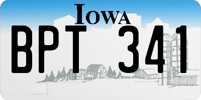 IA license plate BPT341