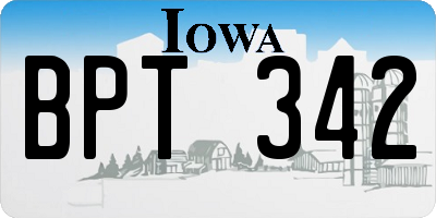 IA license plate BPT342