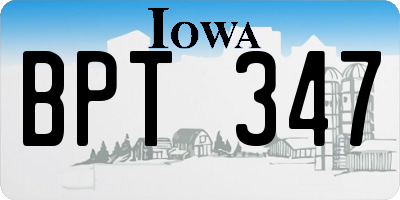 IA license plate BPT347