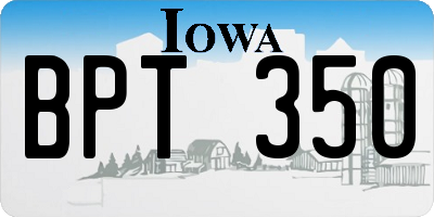IA license plate BPT350