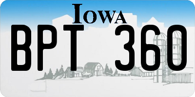 IA license plate BPT360