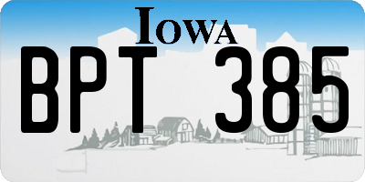 IA license plate BPT385