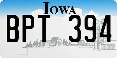 IA license plate BPT394