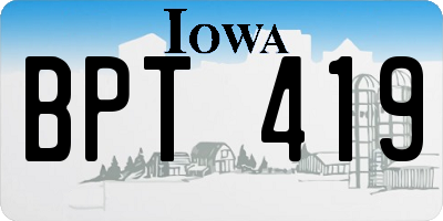 IA license plate BPT419
