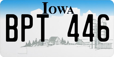 IA license plate BPT446