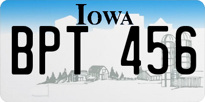 IA license plate BPT456