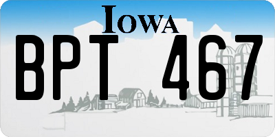 IA license plate BPT467
