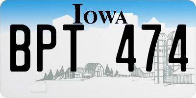 IA license plate BPT474