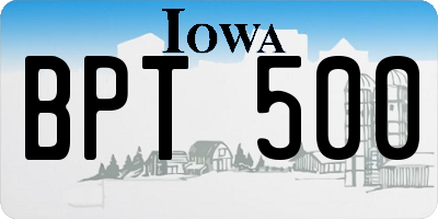 IA license plate BPT500