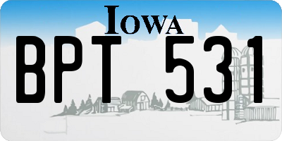 IA license plate BPT531