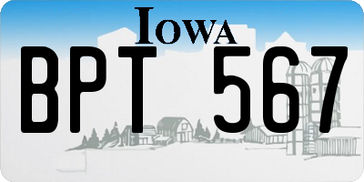 IA license plate BPT567