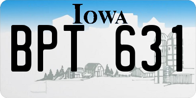 IA license plate BPT631