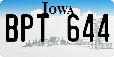 IA license plate BPT644