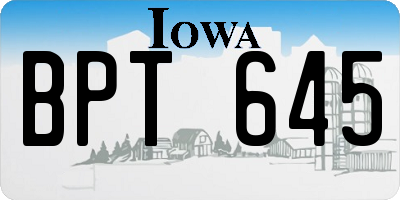 IA license plate BPT645