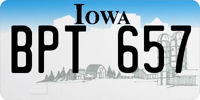 IA license plate BPT657