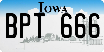 IA license plate BPT666