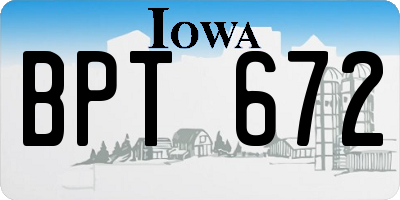 IA license plate BPT672