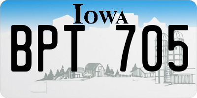 IA license plate BPT705