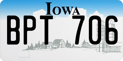 IA license plate BPT706