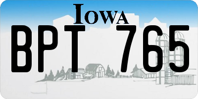 IA license plate BPT765