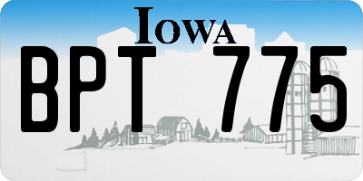 IA license plate BPT775