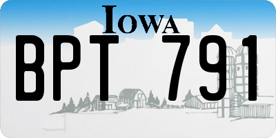 IA license plate BPT791