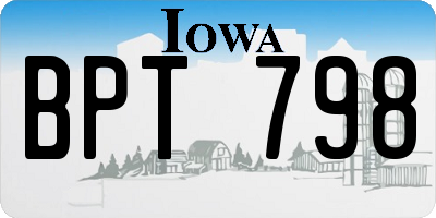IA license plate BPT798
