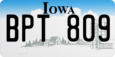 IA license plate BPT809