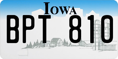 IA license plate BPT810