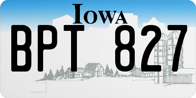 IA license plate BPT827