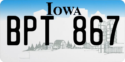 IA license plate BPT867
