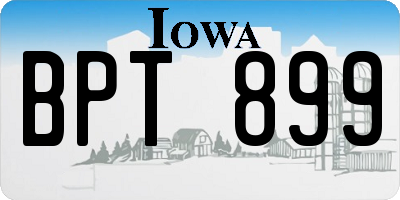 IA license plate BPT899